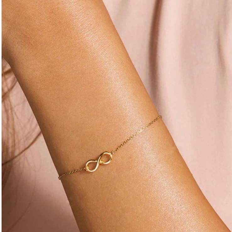 Golden  brasslet with  infinity design anti Tarnish