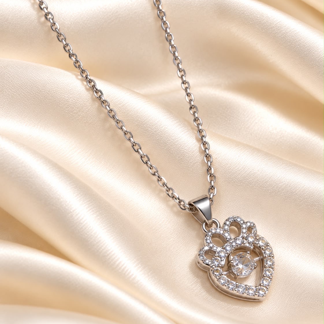 Heart Queen Necklace with diamond stone and anti tarnished glod finish