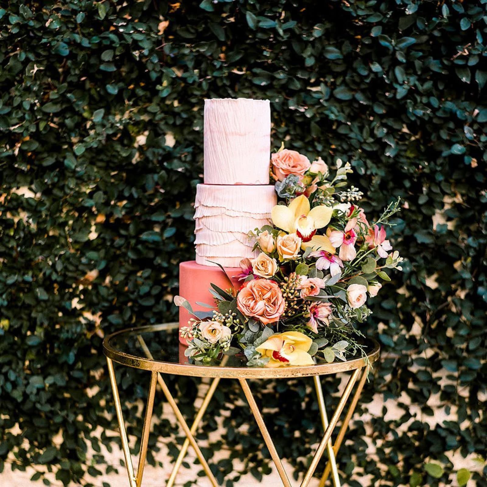 Blush tiered cake