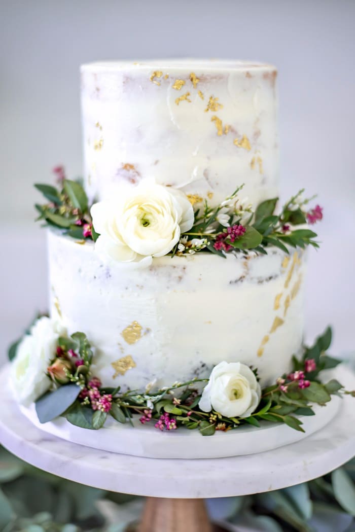 Two tier semi naked gold platter