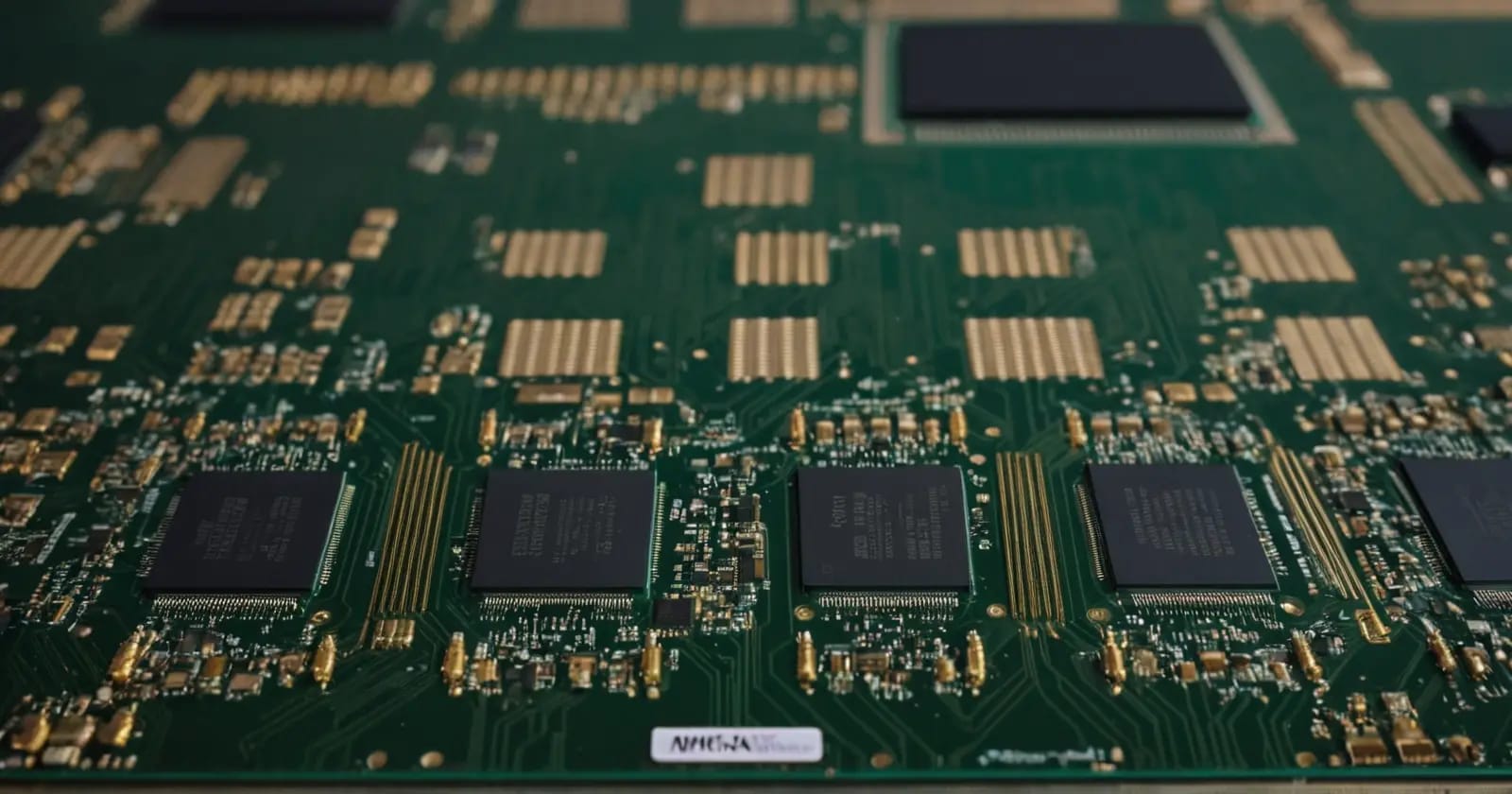 Vista macro de placa de gpu mostrando módulos gddr y la textura del caché l2 en el procesador