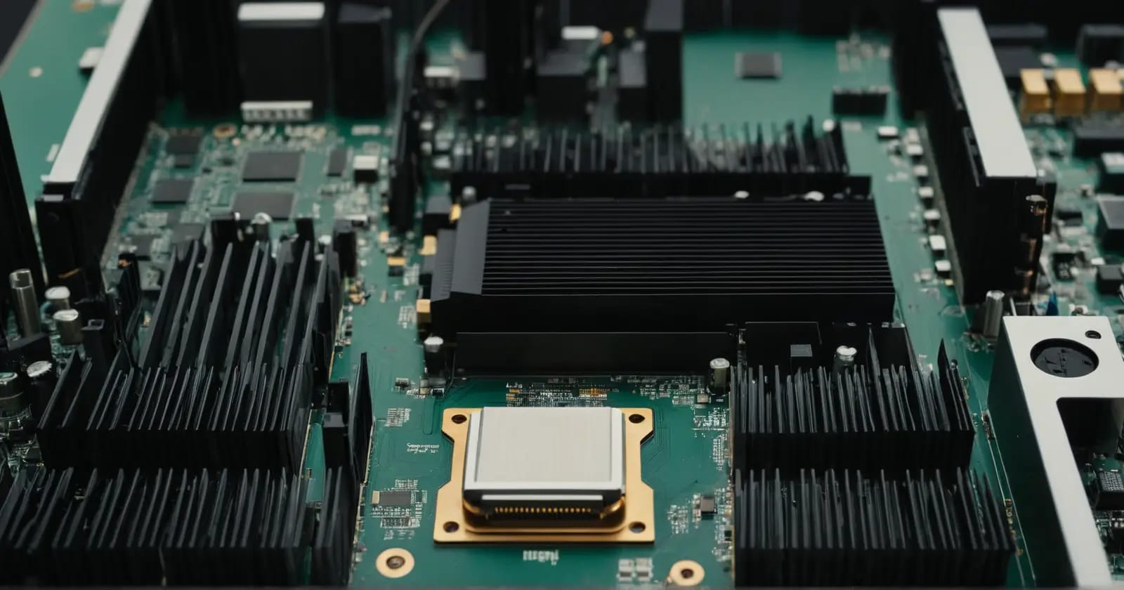 Vista detallada de una placa base mostrando ranuras pcie y m.2 para ilustrar el consumo en estados de espera