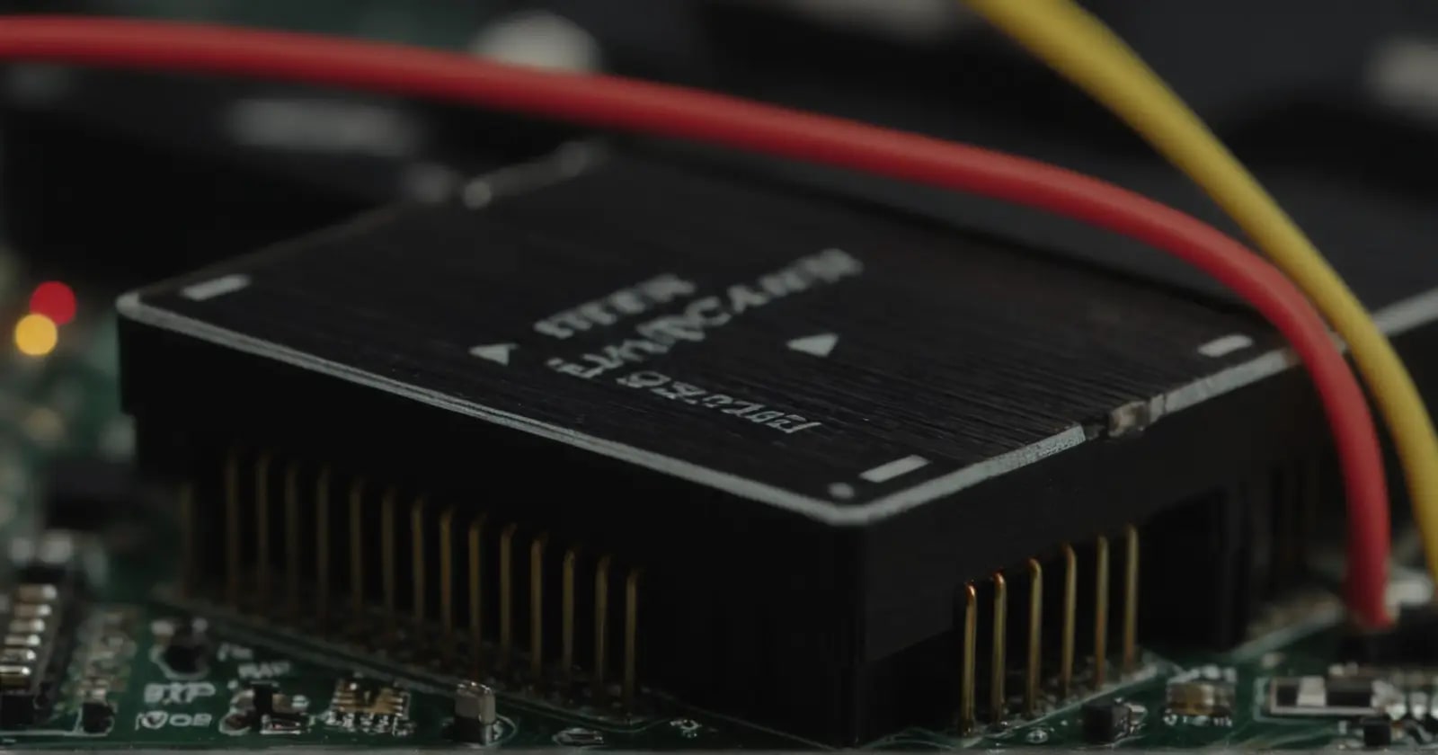 Vista detallada de conexiones uart en una protoboard con pines tx y rx etiquetados