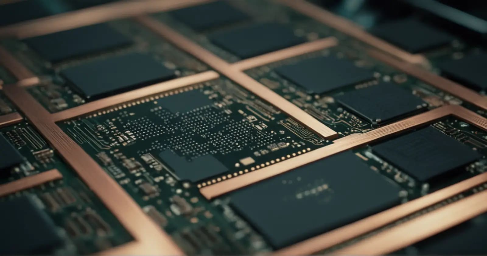 Vista cercana de una gpu moderna mostrando el camino de datos entre la memoria gddr y el procesador principal
