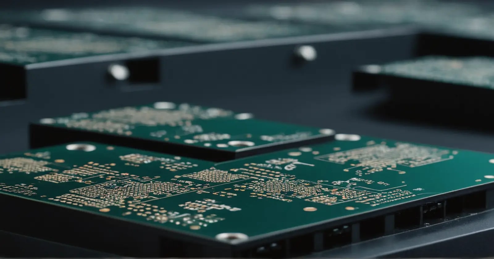 Vista cercana de placas electrónicas y soportes metálicos para asegurar el montaje correcto de componentes