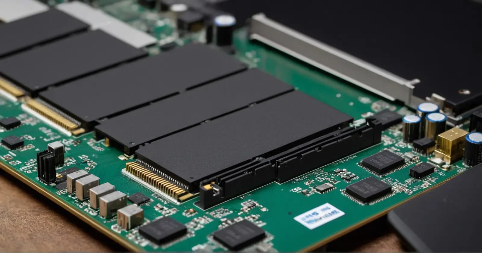Una placa base con módulos M.2 nvme y sata, mostrando la compatibilidad de ranuras de disco duro
