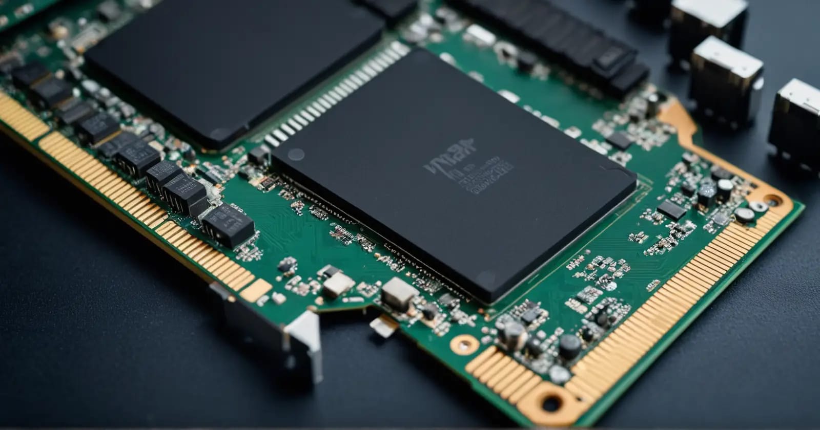 Tarjeta gráfica con vram dedicada y módulos de memoria ram del sistema visibles