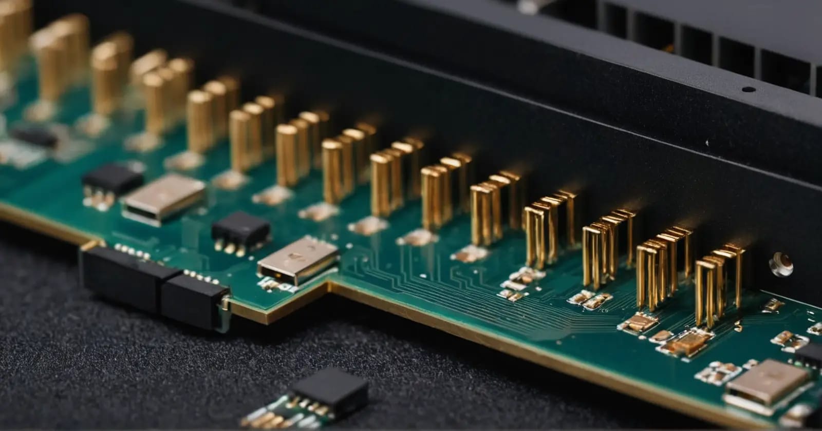 Se comparan las ranuras pci y pcie, mostrando sus conectores dorados diferentes en una placa madre