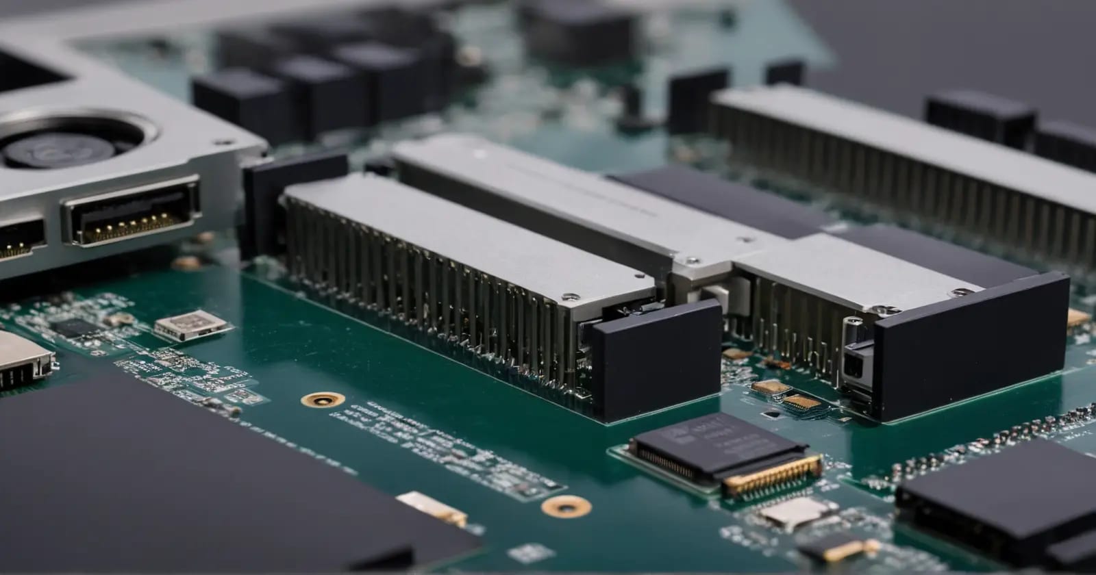 Ranura pcie x4 mostrando conexión de alta velocidad para adaptadores ssd en placa madre moderna