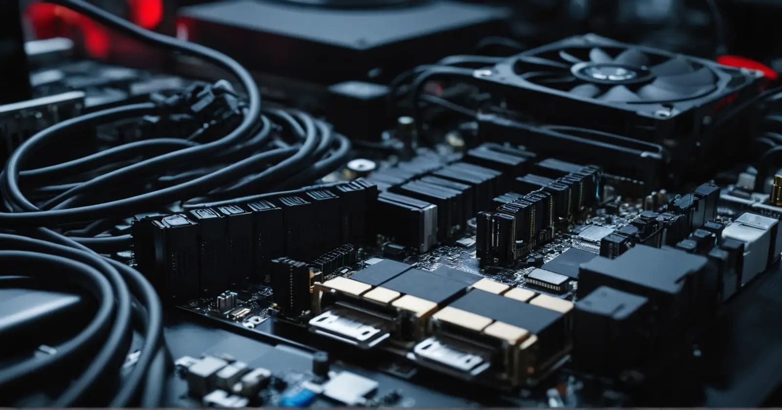 Puertos sata y conexiones a discos ssd y discos duros en una placa base para optimizar el almacenamiento