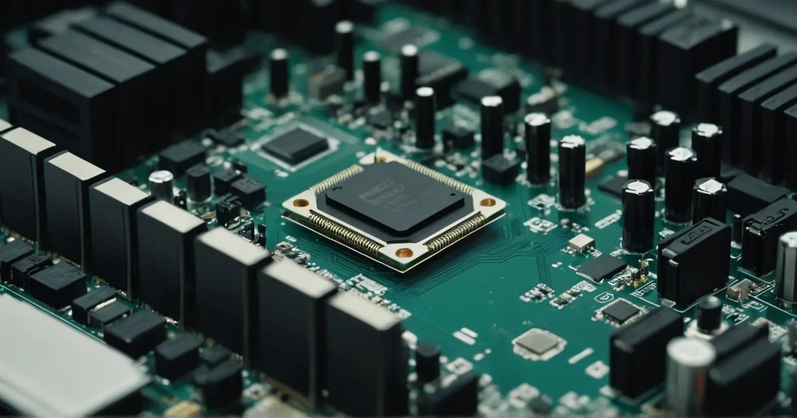 Primer plano de una placa base mostrando puertos PCIe y DIMM, ilustrando las conexiones internas del hardware