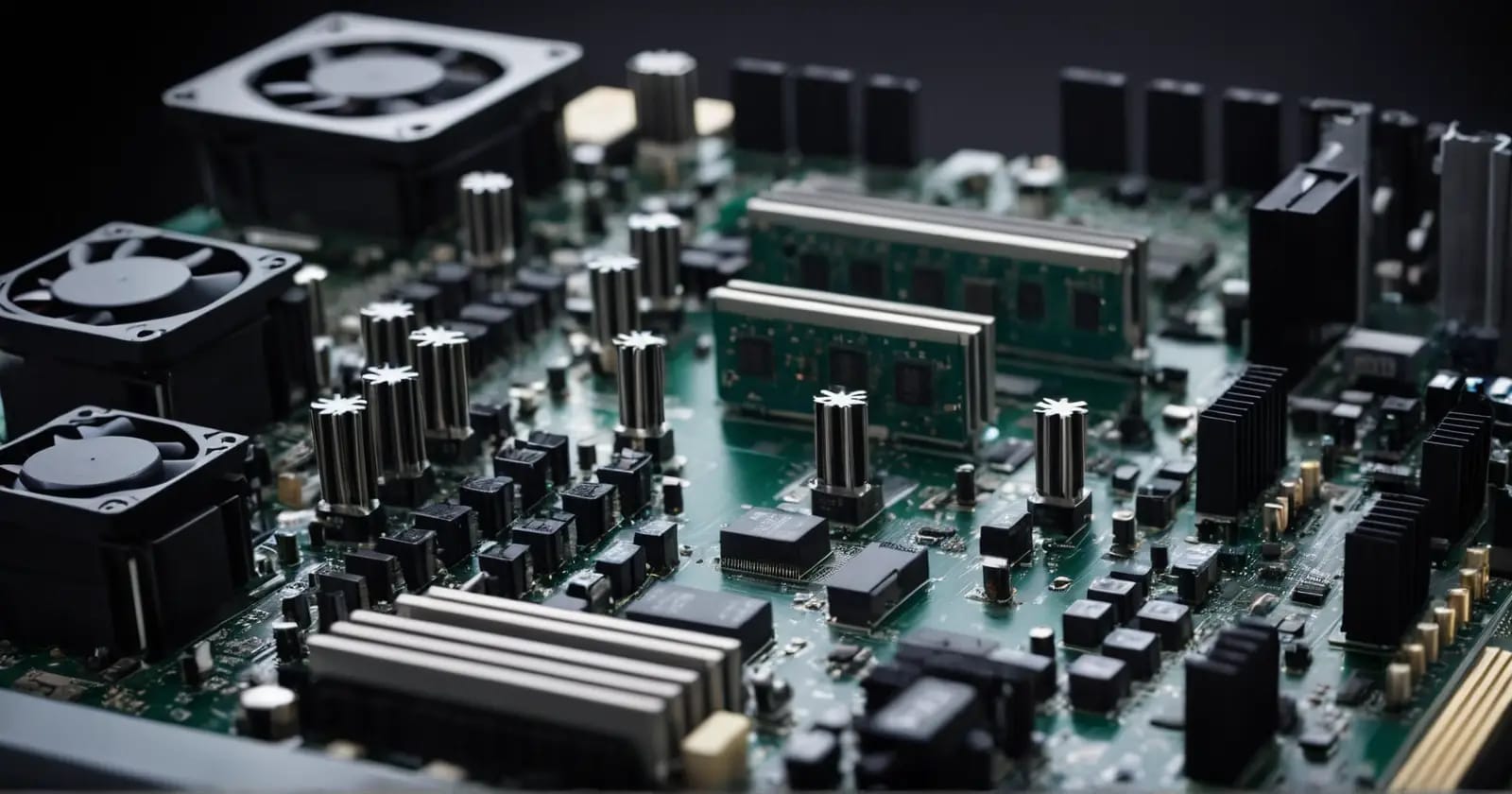 Placa madre con varios disipadores de diferentes tamaños mostrando compatibilidad y limitaciones físicas atx