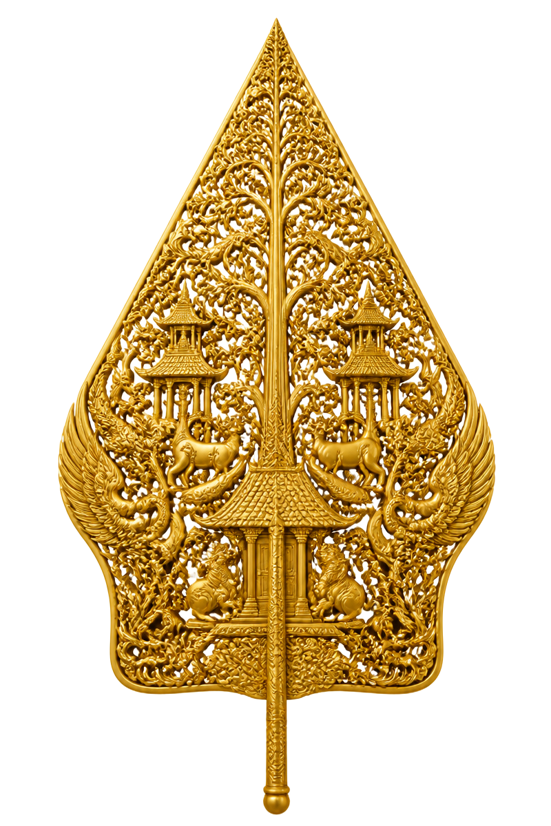 Gunungan wayang emas