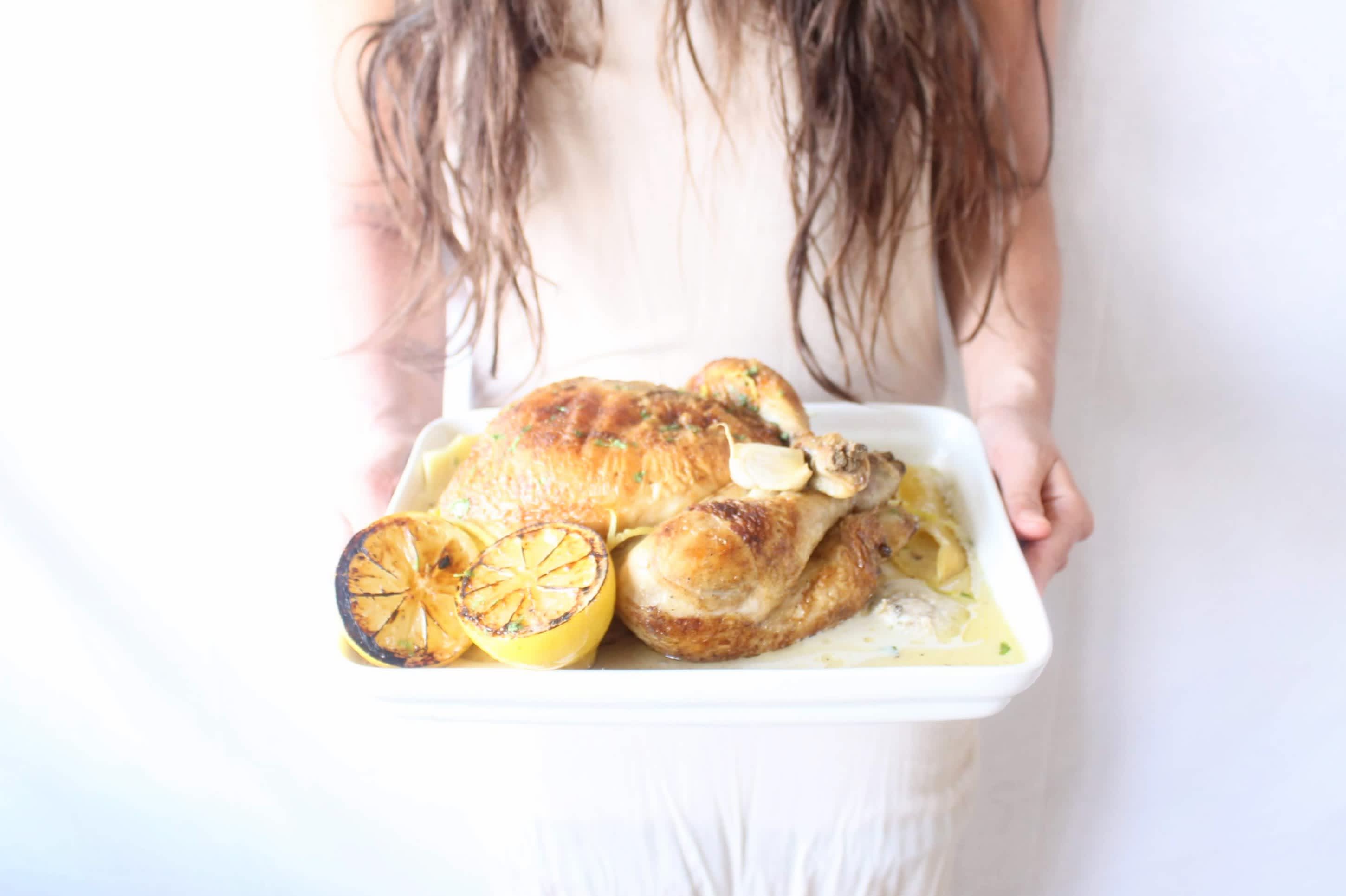 Chicken. Milk. Lemons. Rosemary. And garlic.