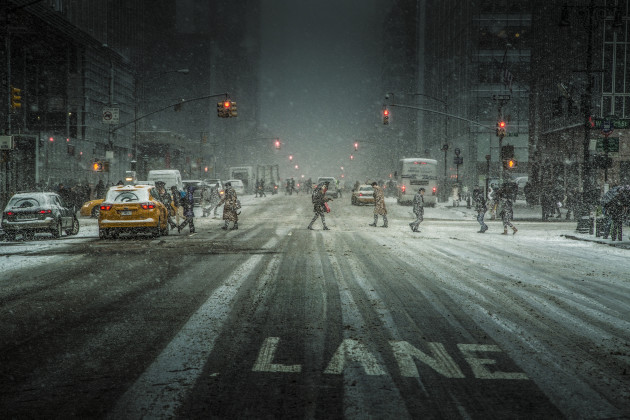 © Ali Rajabi Shomali
2nd Prize – General category. This photo was taken on 6th Ave in Manhattan, New York City in January 2014. The photographer captured walking pedestrians as they crossed the road in freezing conditions. Although the red lights and cold weather indicate inactivity, the crossing pedestrians and their will to get to where they need to be, indicates the exact opposite.