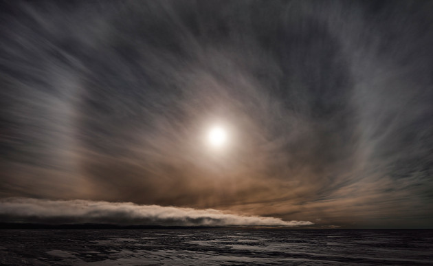 Icesheet #3373. Cloud bank & aurora. 95cm x 261cm, digital pigment print. Edition of 7. 2013. © Murray Fredericks.