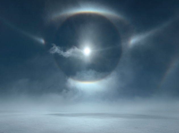 Icesheet #4724. 22° and 46° halo, tangent arc, parry arc, circumzenithal arc and parhelic circle. 120 x 160cm, digital pigment print. Edition of 7 & 2AP. 2013. © Murray Fredericks.