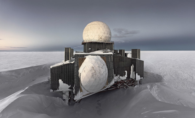 DYE2 #1. Abandoned Missile Detection Station, Greenland Icesheet. 100cm x 165cm, digital pigment print. Edition of 7. 2013. © Murray Fredericks.