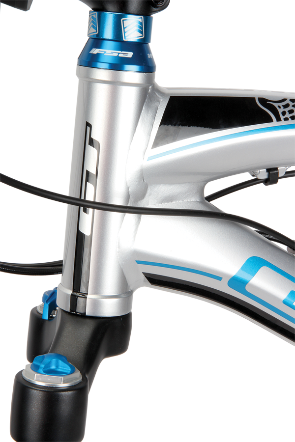 Tall and spindly—the straight 1 1/8-inch head tube varies markedly from most modern-day 29er frame designs.