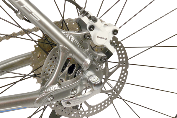 Sturdy looking dropouts with two countersunk holes for a Hebie kickstand—not something you see too often on a mountain bike!