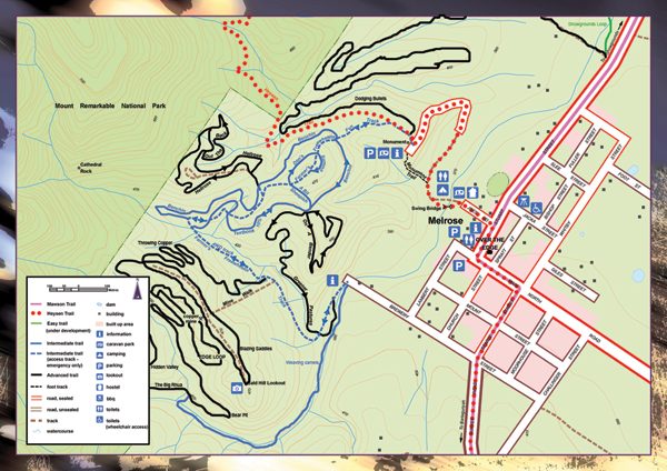 The main and ever growing Melrose trail network.