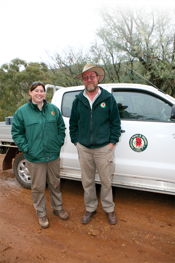 Just doing their job... Michael and Wendy from National Parks escorted our group in their 2.5 ton 4WD to ensure that we didn't ride our bikes on this apparently fragile trail.