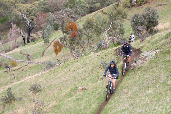 Switchback city in the Fat Tyre Festival social ride.