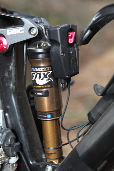 Fox iCD suspension can piggyback of the new Di2 battery with the shock settings displayed on the dashboard. 