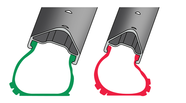 An illustration of tyre squirm—wider rims can greatly reduce this tendency.