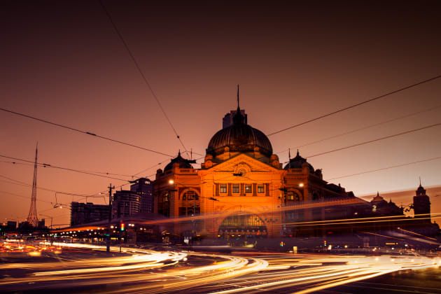 Flinders Station. Always a popular building in Melbourne for doing light trails. Nikon D800, 14-24mm f/2.8 lens, 3s @f16, ISO 50.