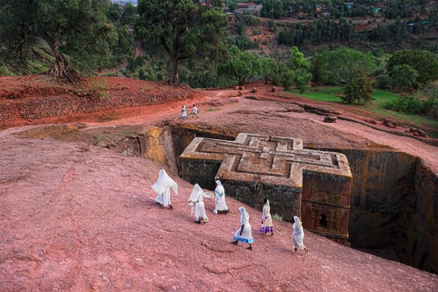 Ethiopia, Lalibela. It’s a unique structure not unlike the pyramids or medieval cathedrals. Though built 700 years ago, this location continues to be a point of pilgrimage today ©Steve McCurry/Vacheron Constantin