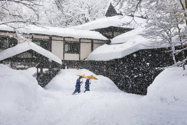 Japan. Upon our arrival in this inspirational location, we were fascinated to witness the magical contrast between the coldness of the snow and the warmth of the baths. ©Steve McCurry/Vacheron Constantin