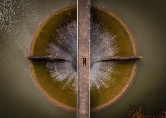 Spillway selfie by DixonLTD. A shot taken while filming at a local dam. 
