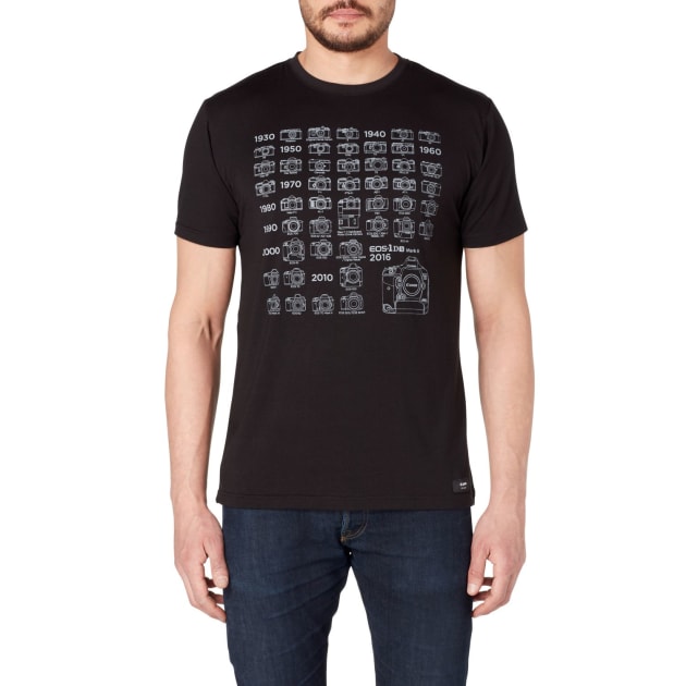 T-shirt £28.99 ($47AUD) With a timeline of iconic Canon cameras.