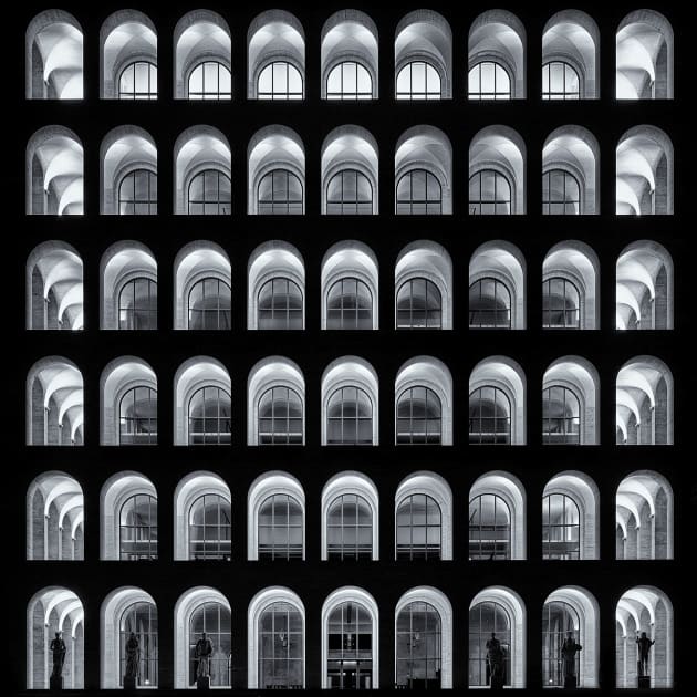 I've got this image of Square Coloseum building in Eur district in Rome just after sunset at end of march. A cold and windy evening with the lights of arches that brights in the night. the very difficult task has been to compose carefully and avoid the crowdy traffic in the zone. Copyright: © Claudio Cantonetti, Italy, Shortlist, Open, Architecture (open), 2017 Sony World Photography Awards.