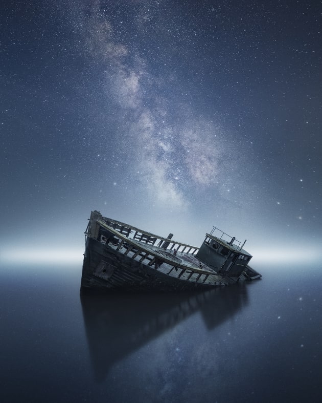 This characteristic wreck of the ship 