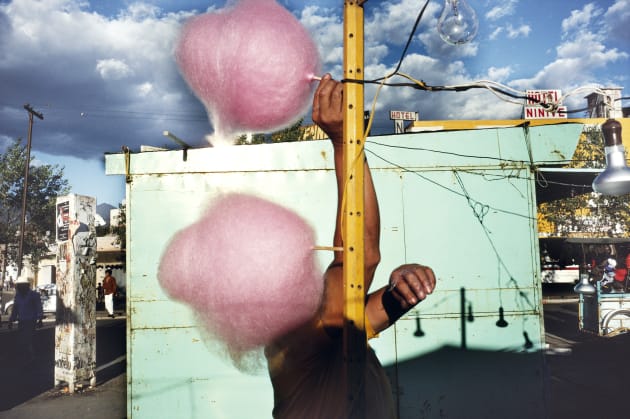 Cotton Candy. Oaxaca, Mexico. 1990 © Alex Webb / Magnum Photos. “I’ve been photographing in the streets of Mexico for some 40 years, and there’s one particular city that I feel especially close to— the airy, vibrant, lyrical Oaxaca. Each time I photograph this mysterious southern city, I discover another hidden street, another obscure festival and, surprisingly, something more about myself. Perhaps Robert Capa’s advice about getting closer refers to the heart as well as to the feet.”