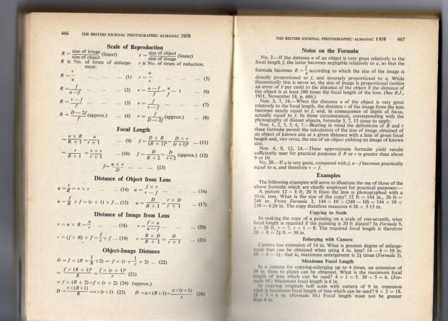 Two pages from the 1958 Photographic Almanac display a level of technical detail that most photographers would find terrifying. Fortunately, you don’t need a degree in pure mathematics to enjoy photography. A good understanding of a few basic principles will help you reach your creative goals.