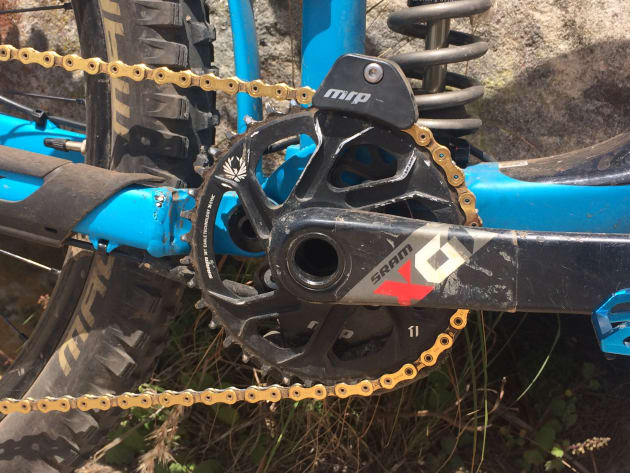 Where Josh used a 36T chainring with 11-speed, he swapped to a 38T chainring when they upgraded to SRAM Eagle. This gave him a really high top-end while still having a slightly lower climbing gear than his older setup.