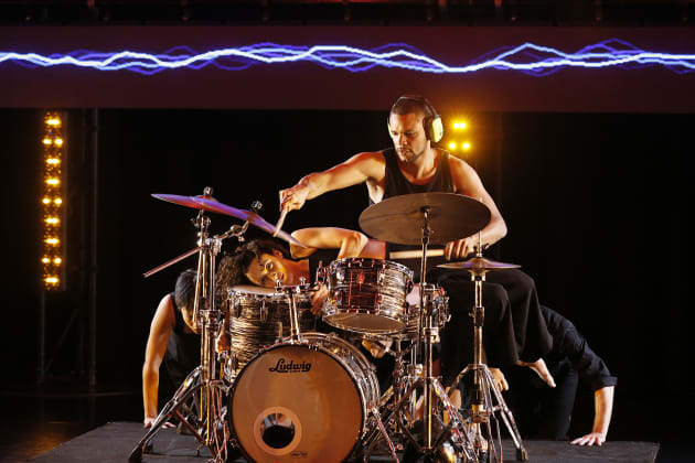 Drummer Myele Manzanza was as much of a dancer as the other performers. Photo: Jeff Busby.