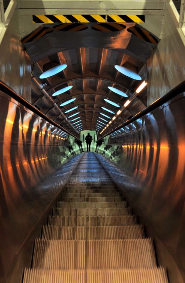 Down The Escalator by Leslie Heath