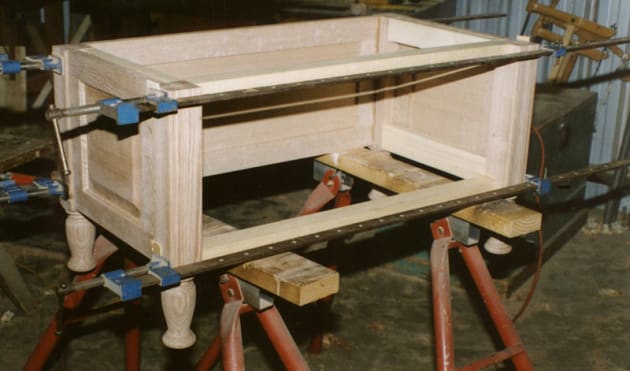 Utility coffee table glue up