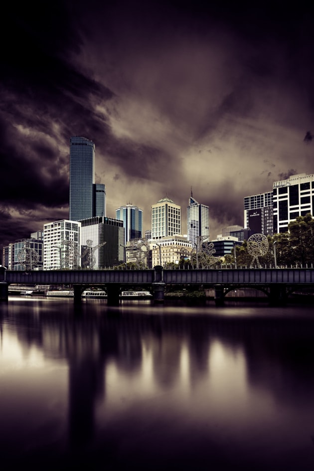 Long exposure of Melbourne City.