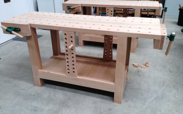 Timber work shop bench