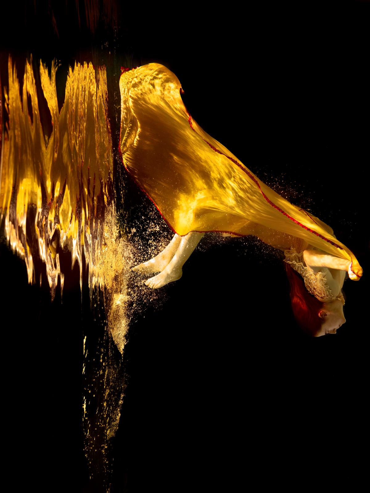 Tamara Dean, Metamorphosis, 2025. The image was captured in Dean's own purpose-built underwater studio, and made by Dean working alone.