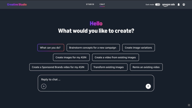amazon creative studio - screenshot from website sept 2025