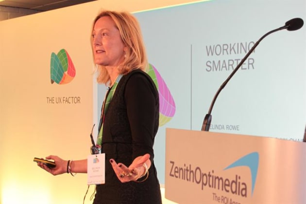 Rowe giving a presentation in 2014.