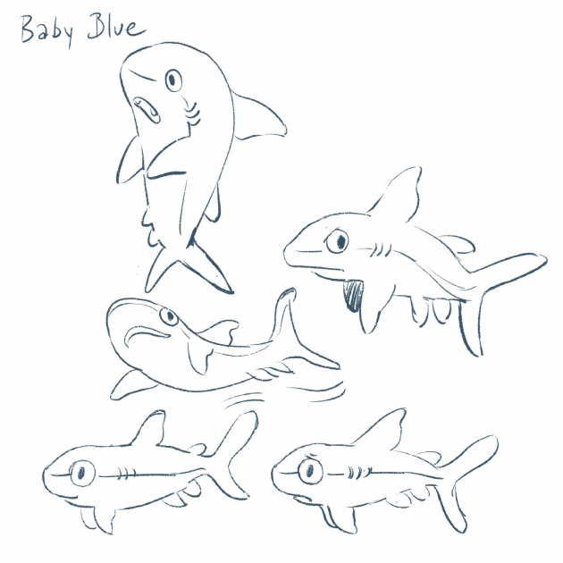 Baby blue shark draft by Dropbear.