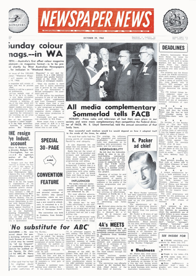 newspaper news 29 oct 1965