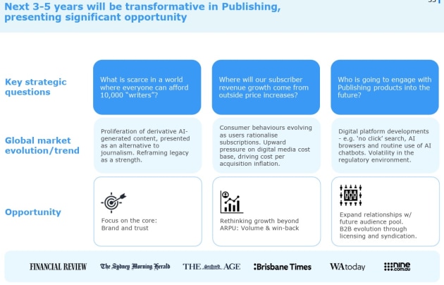 Nine Entertainment investor update slide nov 2025